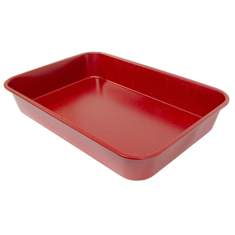 casaWare Grande Lasagna/Roaster Pan 18 x 12 x 3-Inch - Extra Large, Ceramic Coated NonStick (Red Granite) - Image 3